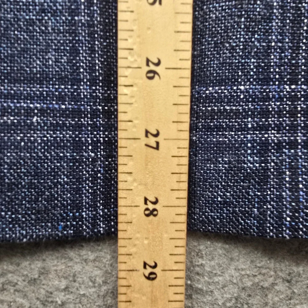 John Varvatos USA Mens Blazer 38R Blue Plaid Wool Linen Sport Coat Bond-JF